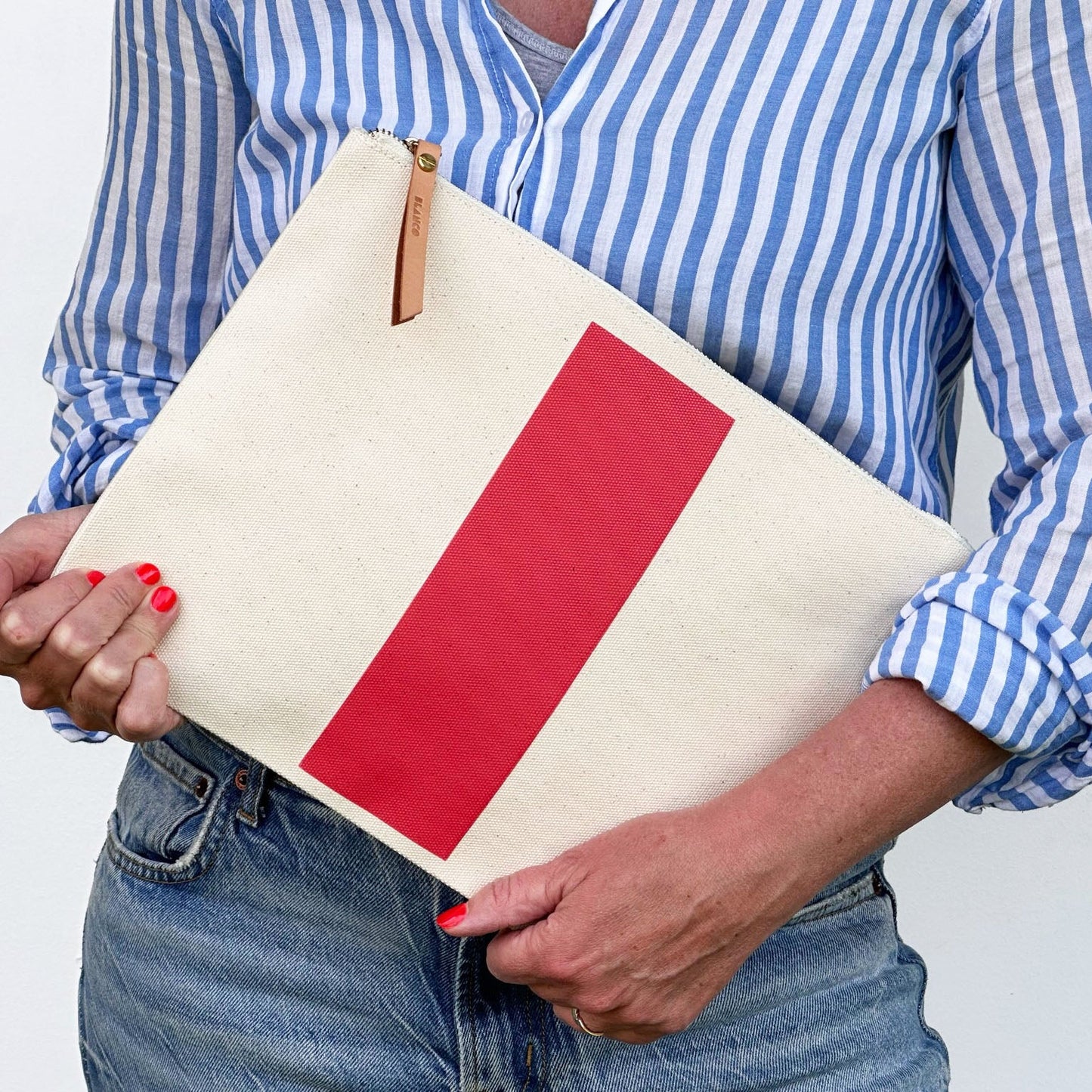 Red Stripe Pouch - Blanco Bags