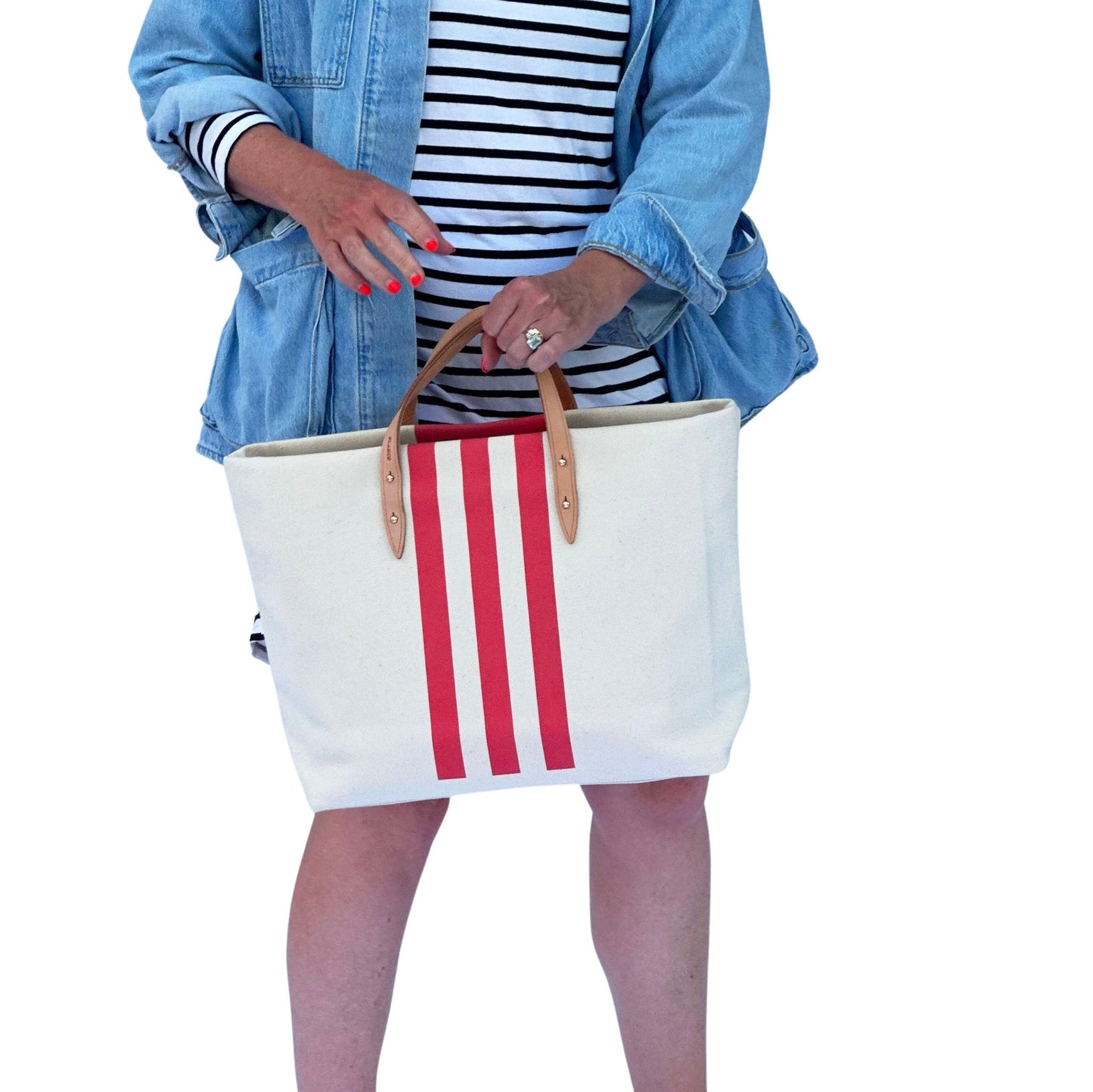 Red Stripe Tote - Blanco Bags
