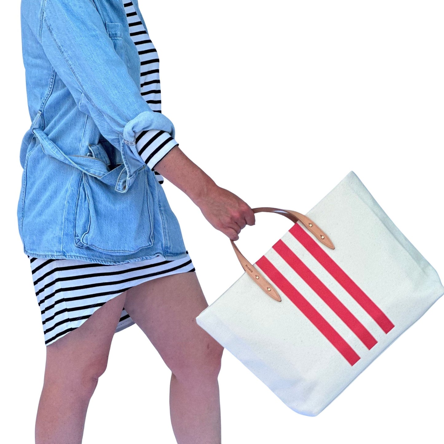 Red Stripe Tote - Blanco Bags