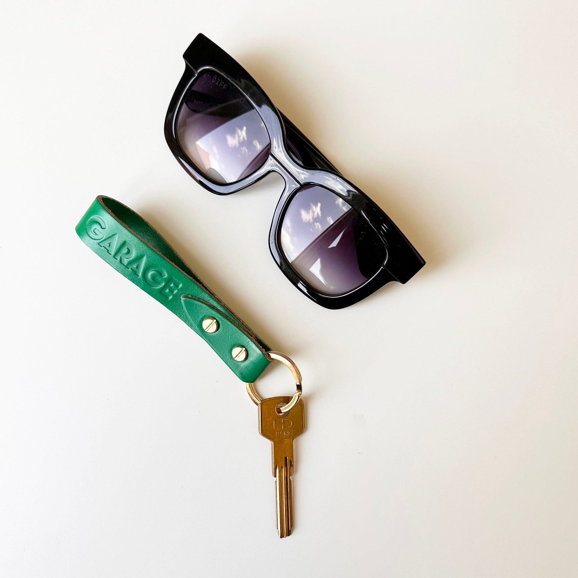The Mini Blanco Key Ring - Green - Blanco Bags