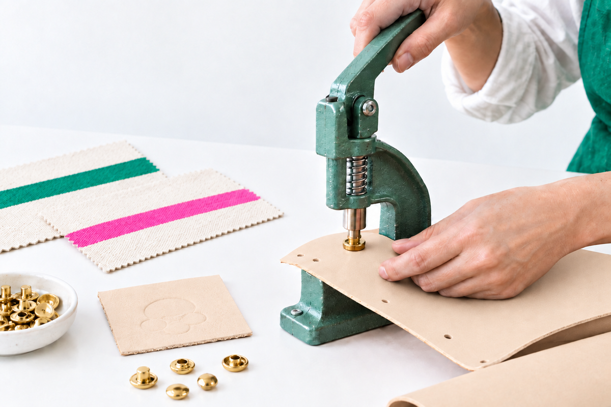 Meet the Maker worktable with light natural veg-tan leather