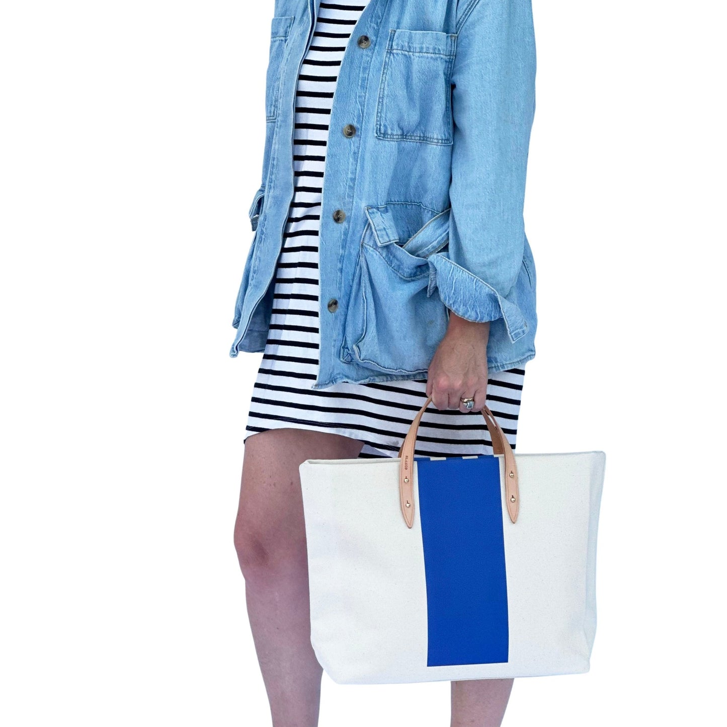 Blue Stripe Tote - Blanco Bags