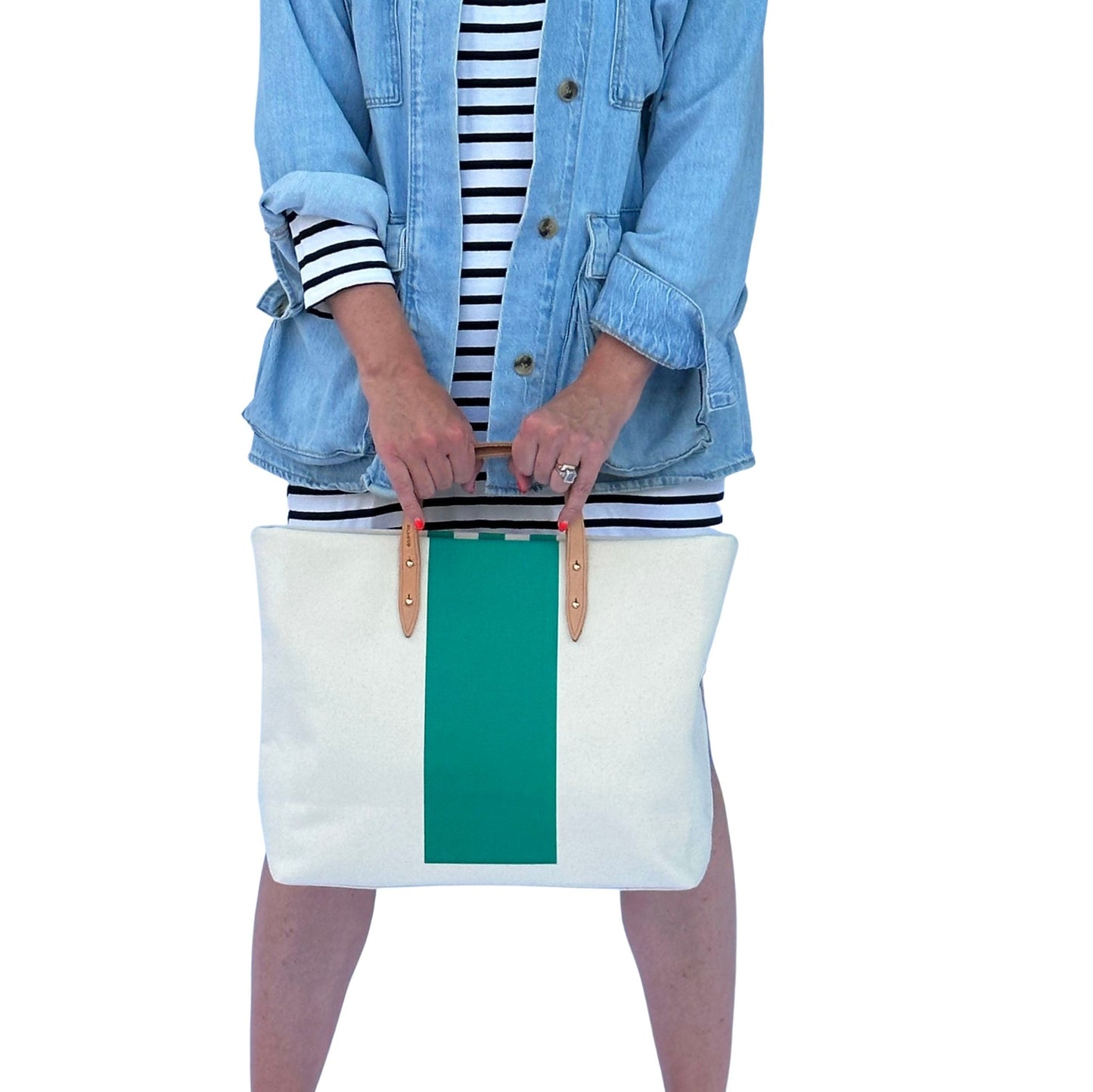 Green Stripe Tote - Blanco Bags