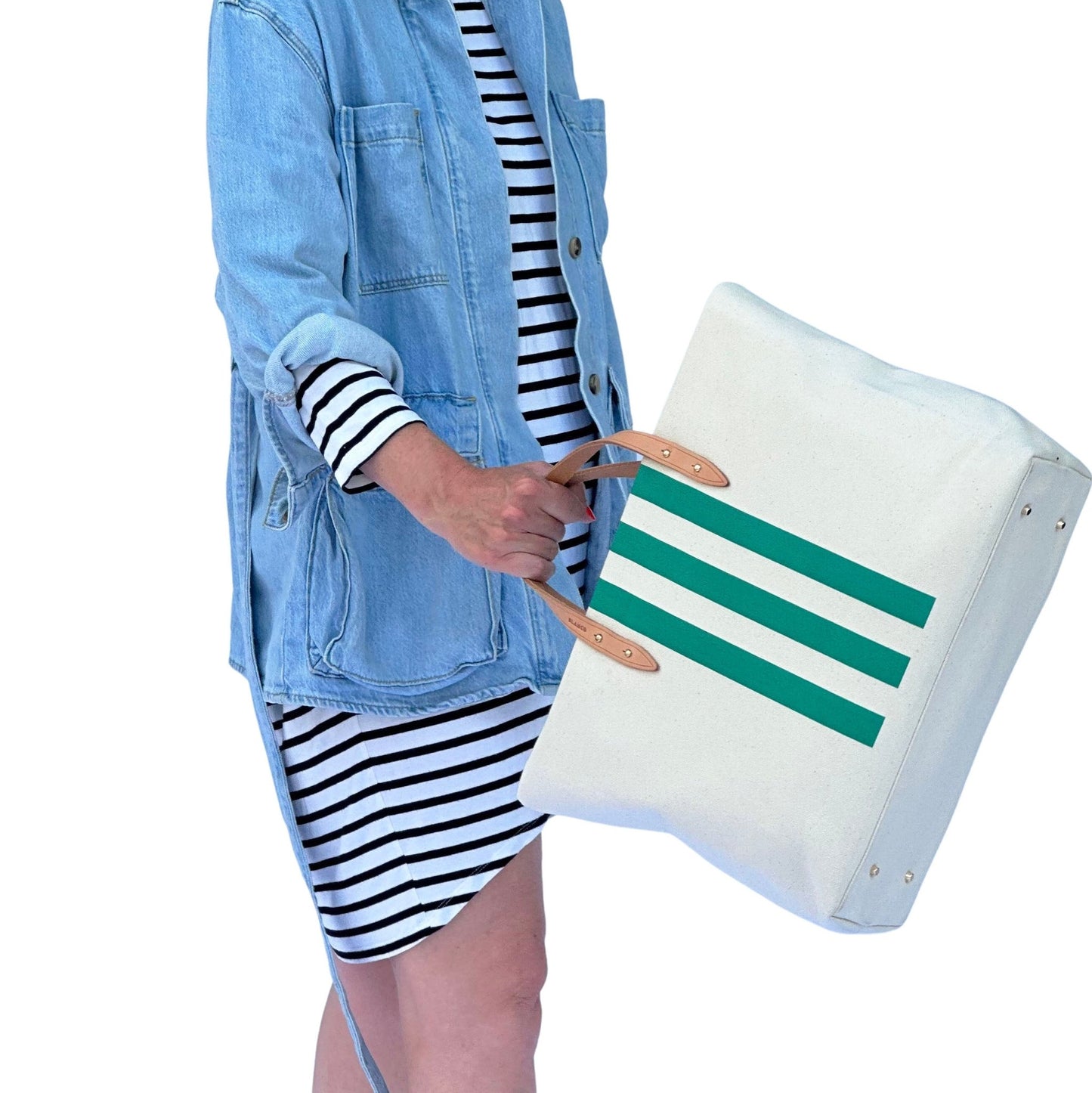 Green Stripe Tote - Blanco Bags