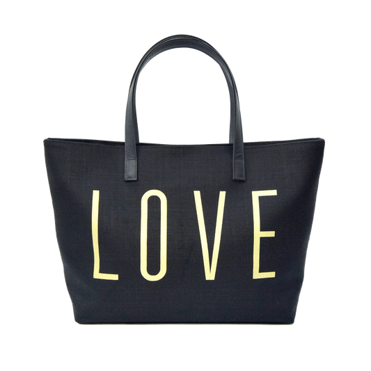 Love Shopper - Black with gold foil - Blanco Bags