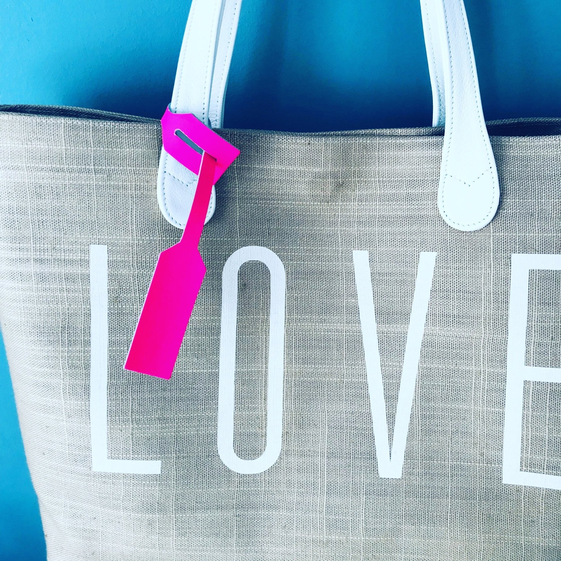 Love Shopper - Tan With White Foil - Blanco Bags