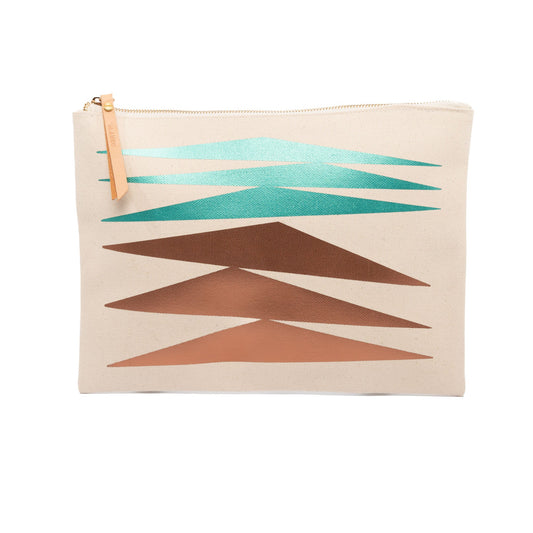 Metallic Green and Copper Marion Pouch - Blanco Bags