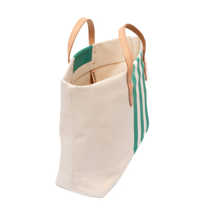 Stripey Tote - Medium Green - Blanco Bags