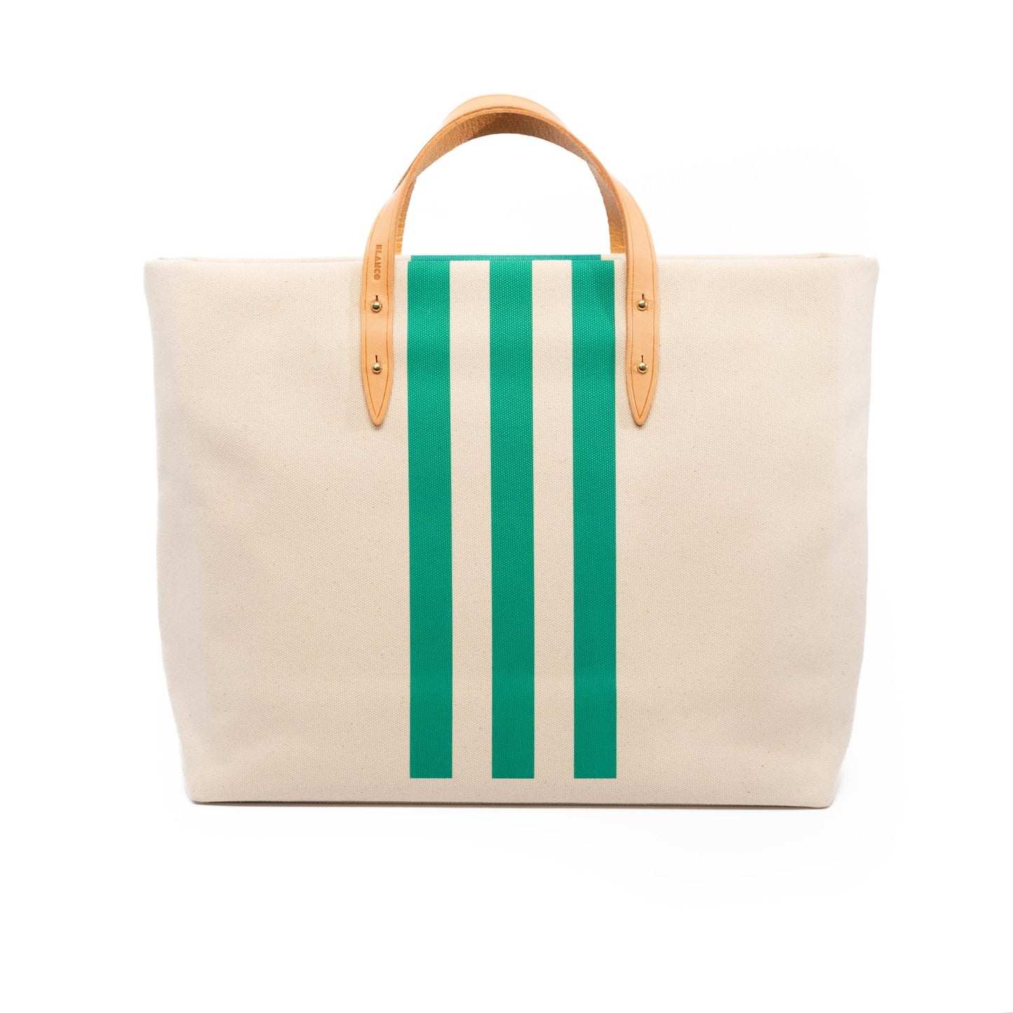 Stripey Tote - Medium Green - Blanco Bags