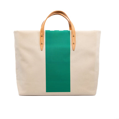 Stripey Tote - Medium Green - Blanco Bags