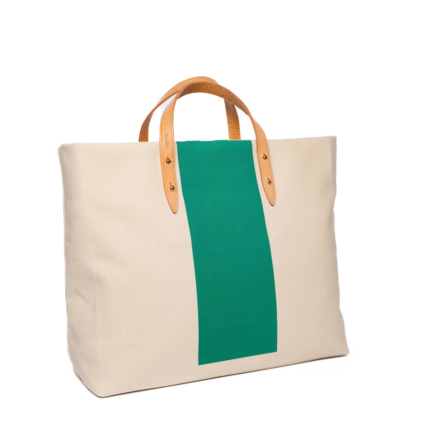 Stripey Tote - Medium Green - Blanco Bags